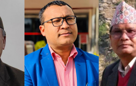 ललितजंग शाही(बायाँ), भूपेन्द्रजंग शाही (बीच) र मोतीराज बम (दायाँ)